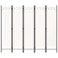 Parawany - Parawan 5-panelowy, biały, 200 x 180 cm - miniaturka - grafika 1