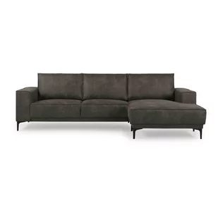 Antracytowy narożnik z imitacji skóry Scandic Copenhagen, prawostronny - Narożniki - miniaturka - grafika 1