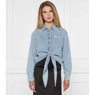 Karl Lagerfeld Jeans Jeansowa koszula Cropped Fit - Koszule damskie - miniaturka - grafika 1