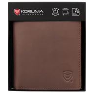 Portfele - Bardzo mały portfel skórzany męski RFID BLOCK (brązowy) - miniaturka - grafika 1