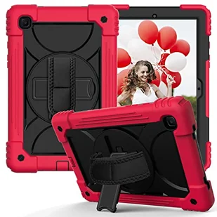 Etui do Galaxy 2020 Tab A7 10,4" SM-T500/T503/T505/T507), odporne na uderzenia etui ochronne z uchwytem na długopis - obracany o 360° pasek na ramię (czerwony + czarny) - Długopisy - miniaturka - grafika 1