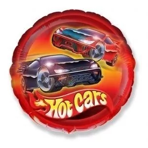 Balon foliowy Samochody Hot Cars okrągły FX 46cm - Godan - Balony i akcesoria - miniaturka - grafika 1