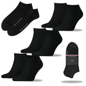 Skarpetki męskie - TOMMY HILFIGER Skarpety Męskie Stopki Bawełna 3 Pary CZARNE 43/46 - miniaturka - grafika 1