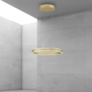 Lampa wisząca PURE LED E-Loop, mosiądz, Ø 70 cm aluminium CCT - Lampy sufitowe - miniaturka - grafika 2