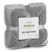 Koce - Koc narzuta na fotel 70x160 Tedy srebrny dwustronny - miniaturka - grafika 1