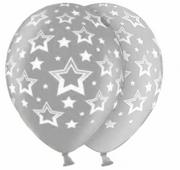 Balony i akcesoria - Balony lateksowe w białe gwiazdki - 37 cm - 5 szt. - miniaturka - grafika 1
