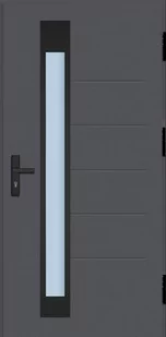 Drzwi zewnętrzne Bergen nero 90 cm, prawe, antracyt - Drzwi zewnętrzne - miniaturka - grafika 1