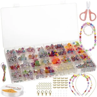 Zestaw do Robienia Bransoletek Koraliki DIY 900el KRUZZEL - Biżuteria dla dzieci - miniaturka - grafika 1