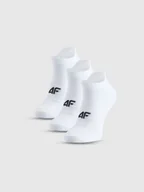 Skarpetki sportowe męskie - 4F Skarpetki treningowe przed kostkę (3-pack) męskie - białe 39-42 - miniaturka - grafika 1