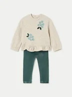 Komplety dla niemowląt - Mayoral Komplet bluzka i legginsy 2706 Zielony Regular Fit - miniaturka - grafika 1