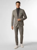 Garnitury - Finshley & Harding London Męski garnitur Mężczyźni Slim Fit szary|zielony w kratkę, 46 - miniaturka - grafika 1
