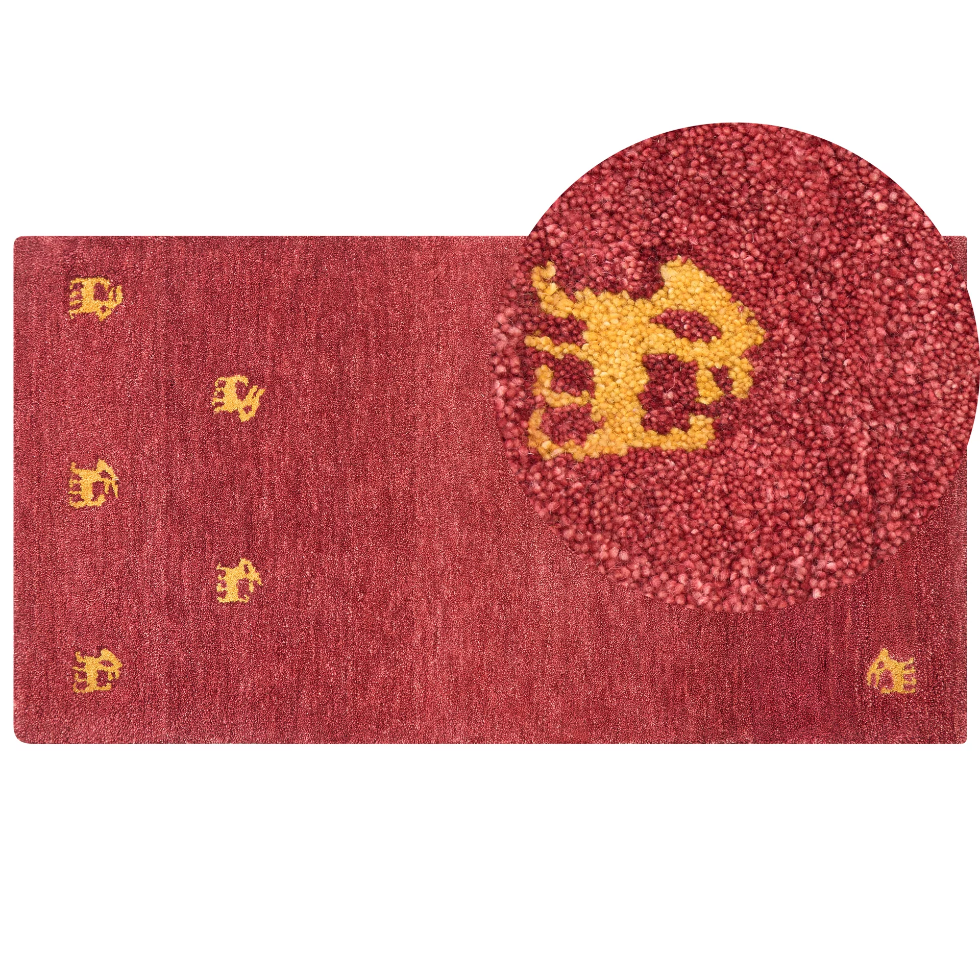 Dywan wełniany 80x150 cm czerwony YARALI