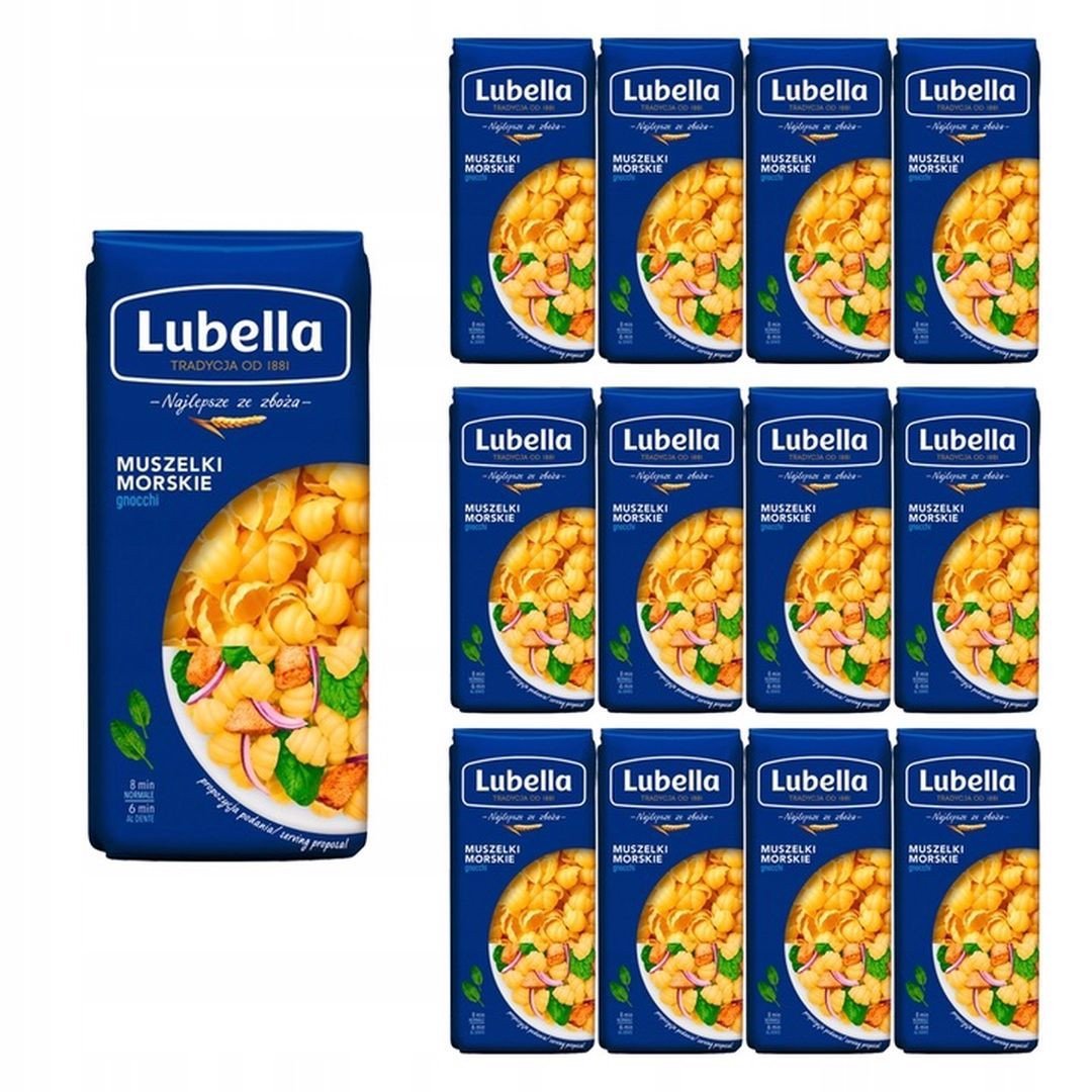 Lubella Makaron muszelki morskie 400 g x 12 sztuk