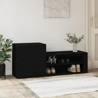 Szafki na buty - Szafka na buty, czarna, 130x35x54 cm, materiał drewnopochodny - miniaturka - grafika 1
