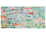Dywany dla dzieci - Beliani Dywan dziecięcy nadruk z miastem 80 x 150 cm zielony KEMER - miniaturka - grafika 1