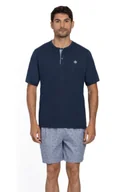 Piżamy męskie - Piżama męska FELIX XXL Ciemnoniebieski - miniaturka - grafika 1