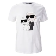 Koszulki i topy damskie - Damska Koszulka z krótkim rękawem KARL LAGERFELD IKONIK 2.0 T-SHIRT 230W1704-100 – Biały - miniaturka - grafika 1