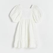 Sukienki i spódniczki dla dziewczynek - Reserved - Sukienka z bufkami - Biały - miniaturka - grafika 1