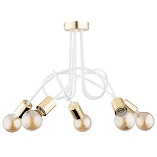 Tango lampa wisząca 5xE27 biała/złota 63211 - Lampy sufitowe - miniaturka - grafika 1