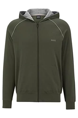 BOSS Męska kurtka treningowa, bluza Loungewear Homewear Mix&Match Jacket H, Dark Green306., L