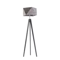 Lampy stojące - Lysne Lampa podłogowa LAGOS stelaż heban abażur szary melanż tzw beton 88890050 - miniaturka - grafika 1