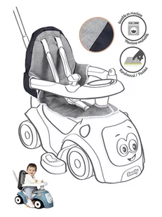 Smoby Pokrowiec w kolorze szarym na siedzisko - 6 m+ - Jeździki dla dzieci - miniaturka - grafika 1