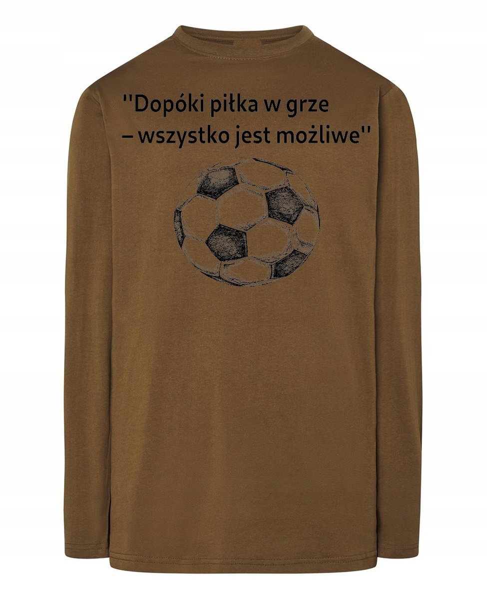 Longsleeve piłkarski nadruk piłka w grze Rozm.L