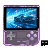 Konsole i gry retro - Ręczna konsola do gier Powkiddy V10, karta TF 64GB ponad 5000 gier, ekran IPS 3,5 cali - Przezroczysty fioletowy - miniaturka - grafika 1