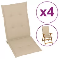 Poduszki ogrodowe - vidaXL Poduszki na krzesła ogrodowe, 4 szt., beżowe, 120x50x3 cm - miniaturka - grafika 1
