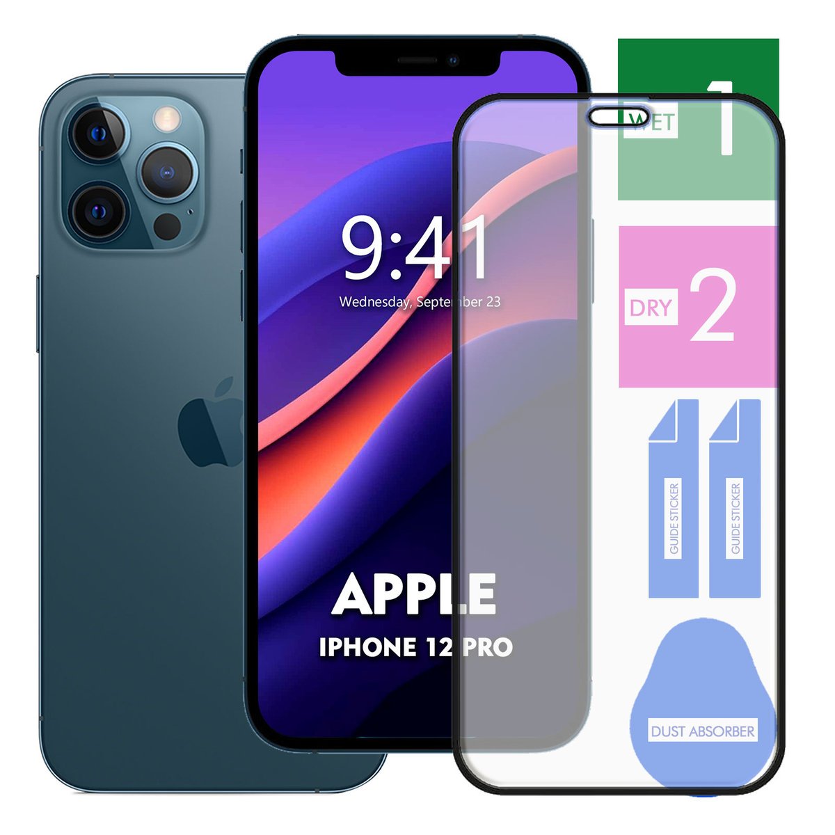SZKŁO HARTOWANE DO APPLE IPHONE 12 PRO NA TELEFON PEŁNE CAŁY EKRAN 9H 5D