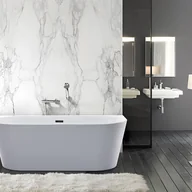 Wanny - VENTE-UNIQUE Wanna wolnostojąca przyścienna – DIVINA – 255 l – 180 × 75 × 58 cm – kolor biały - miniaturka - grafika 1