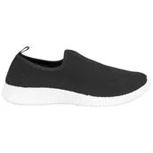 Slip on damskie - SHELOVET Sportowe Buty Slip On czarne - ButyModne - miniaturka - grafika 1