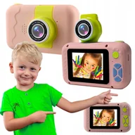 Aparaty Cyfrowe - Aparat Cyfrowy Dla Dzieci Różowy Obiektyw Do Selfie 1080P Wyświetlacz 2.0" Extralink H135 - miniaturka - grafika 1