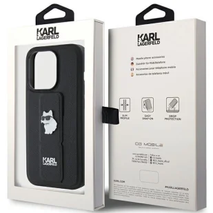 Etui Karl Lagerfeld Gripstand Saffiano Choupette Pins na iPhone 15 Pro Max - czarne - Etui i futerały do telefonów - miniaturka - grafika 9