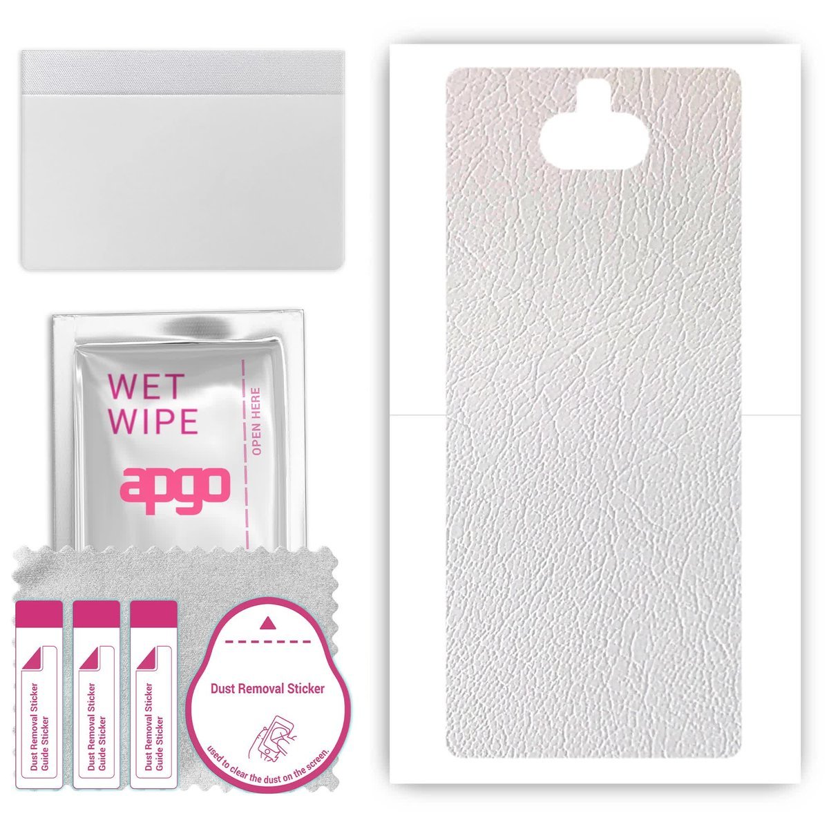 Folia naklejka skórka strukturalna na TYŁ do Sony Xperia 10 - Skóra Biała - apgo SKINS