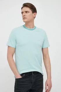 Koszulki męskie - Lacoste t-shirt męski kolor turkusowy wzorzysty - grafika 1