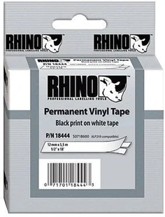 TAŚMA DYMO WINYLOWA Z TRWAŁYM KLEJEM- BIAŁA 12MM 18444 - Taśmy klejące - miniaturka - grafika 1