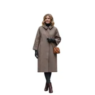 Płaszcze damskie - Płaszcz damska Sinequanone Marlene oversize w jodełkę długi wełniany-L - miniaturka - grafika 1