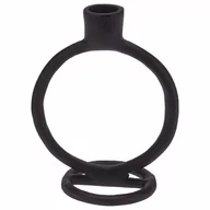 Świeczniki - świecznik na długą świeczkę aluminiowy czarny 15 cm kod: O-569532 - miniaturka - grafika 1