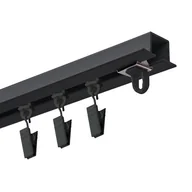 Karnisze - Szyna sufitowa DECASTYL pojedyncza z żabkami 300 cm Czarny - miniaturka - grafika 1