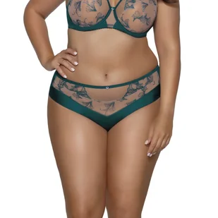 Figi damskie z haftem i tiulową wstawką AV 2088 emeraldowe 3XL - Komplety bielizny Figi damskie z haftem i tiulową wstawką AV 2088 emeraldowe 3XL - Komplety bielizny - miniaturka - grafika 1