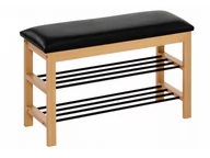 Pufy i podnóżki - Stojak Na Buty Z Siedziskiem ST11 Czarny 2-Rzędowy - miniaturka - grafika 1