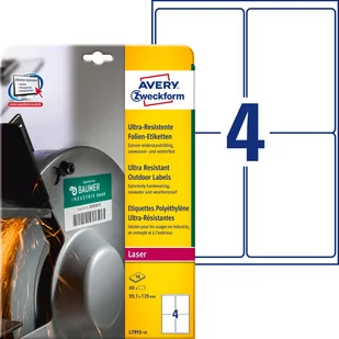 Avery ZWECKFORM Etykiety ZWECKFORM Polietylenowe Ultra Wytrzymałe 99,1x139mm 10 ark ZW488 - Etykiety do drukarek - miniaturka - grafika 1