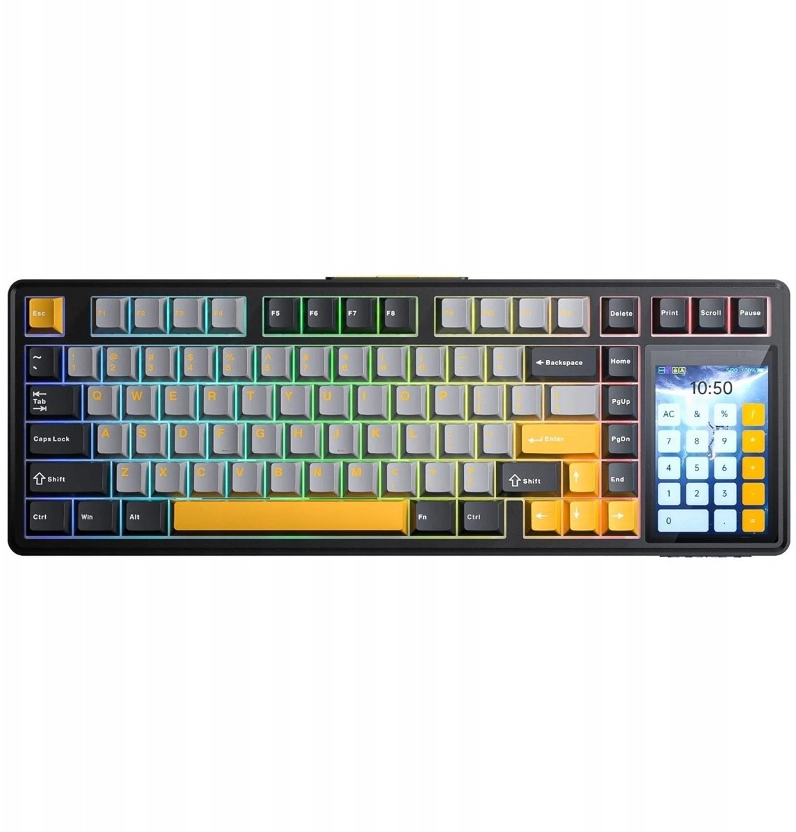 Aula klawiatura gasket L99 Gray+Orange+Deep Gray Raindrop switch RGB AUL99-DGLGY-R