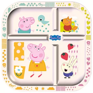 Talerz edukacyjny + kostka do gry, EASY EATER ŚWINKA PEPPA G, KOZIOL - Miseczki i talerzyki dla dzieci - miniaturka - grafika 1