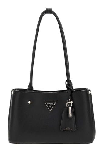 GUESS Women Meridian Shoulder Satchel Hand Bag, czarny