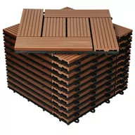 Podesty i deski tarasowe - Płytki tarasowe 30x30 cm zestaw 11 na 1 m² jasnobrązowe z WPC - miniaturka - grafika 1