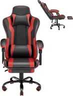 Fotele gamingowe - Ergonomiczne krzesło do gier XMTECH - krzesła dla graczy z poduszką lędźwiową + zagłówek Krzesło do gier z regulacją wysokości Krzesło biurowe Krzesło komputerowe dla dorosłych dziewcząt chłopców (czarno-czerwony) - miniaturka - grafika 1