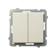 Wyłączniki światła i elektryczne - Ospel Sonata ecru łącznik podwójny zwierny ŁP-17R/m/27 ŁP-17R/m/27 - miniaturka - grafika 1