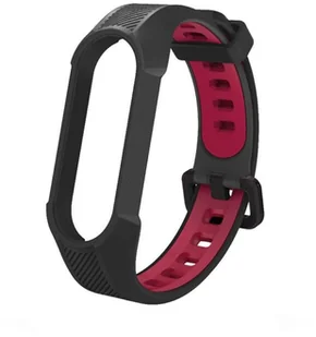 Pasek Silicone Armour do Xiaomi Mi Band 5/6, czerwono-czarny - Akcesoria do smartwatchy - miniaturka - grafika 1